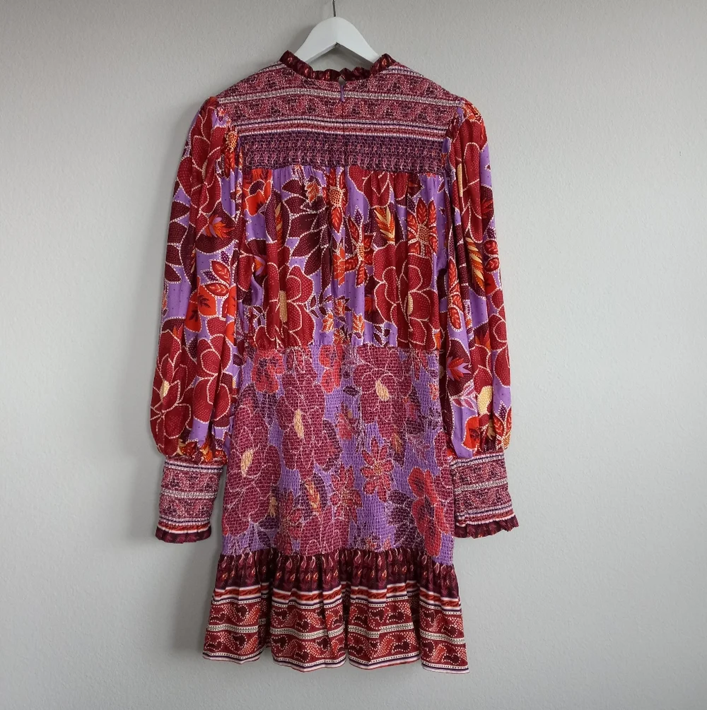 Farm Rio Sweet Floral Long Sleeve Mini Dress L - Picture 6 of 16